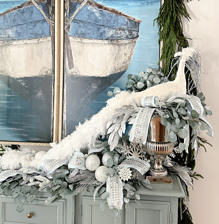 christmas decor blue and white